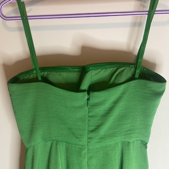 BCBGMAXAZRIA LARRE Strapless Ruffle Satin  Mini Dress, Prom/Grad Dress, Size 4 - Picture 3 of 7